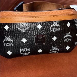 Authentic MCM Visetos Belt Bag / Crossbody – Black